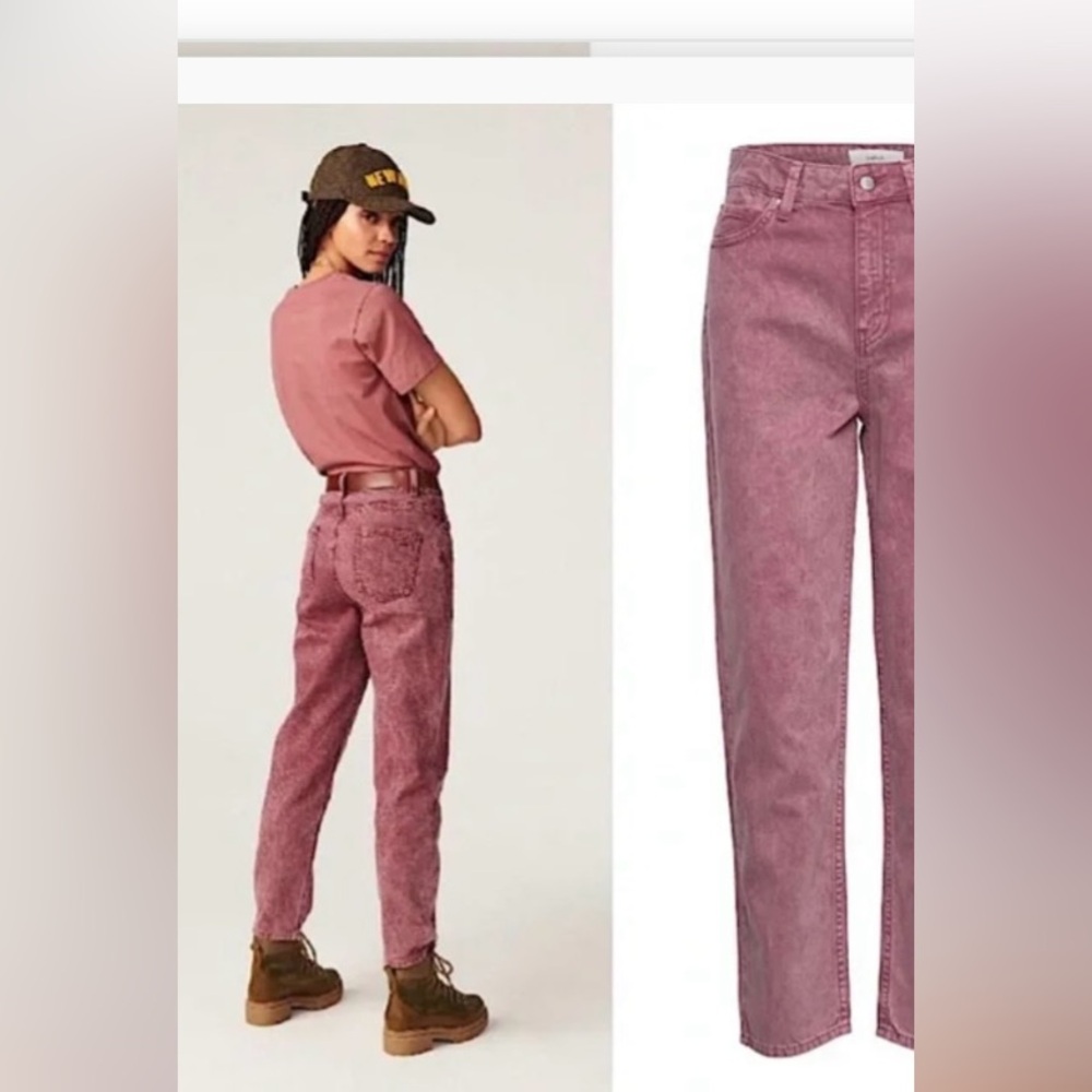 ba&sh Mauve Pink High-Rise Straight Jeans